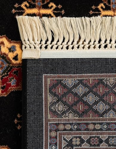 Rugs.com Bokhara Collection Rug – 2x3 Black Medium-Pile Rug Perfect for Entryways, Kitchens, Breakfast Nooks, Accent Pieces - color: Black, size: 2' x 3'