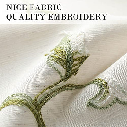 VOGOL Green Vine Embroidered Kitchen Valance, 52 x 14 Inches - color: Green, size: 52"W x 14"L (Pack of 1)