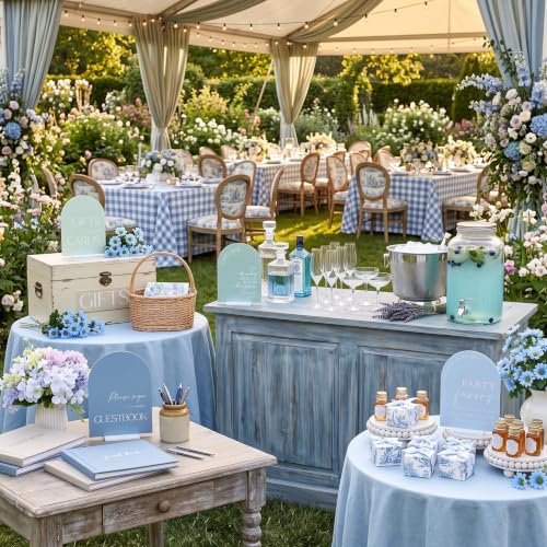 Weysat 4 Pcs Dusty Blue Acrylic Wedding Signs for Ceremony Reception - color: Dusty Blue
