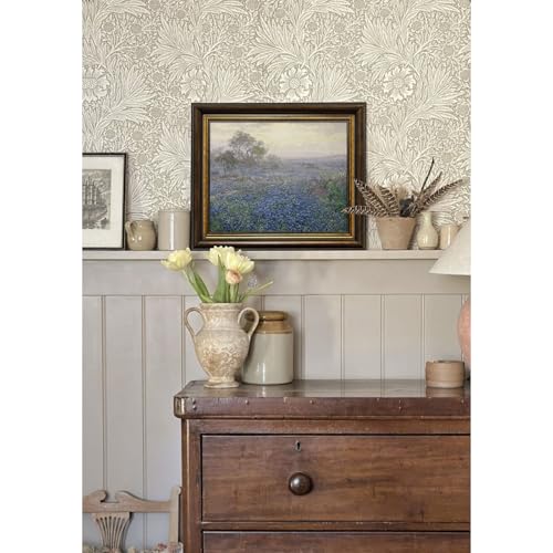 Vintage Framed Bluebonnets Painting Canvas Print Wall Art for Bedside Table - color: Bluebonnets, size: 12"L x 10"W