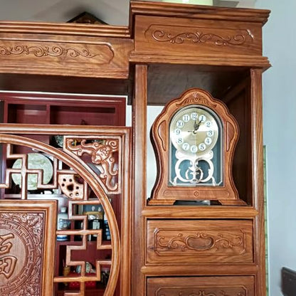 Antique Mantel Clock with Pendulum, Battery Operated(9.64" x 11.02") - color: Light Brown