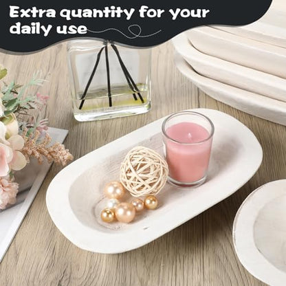 Nuogo 10 Pack 8.5 Inches Wooden Dough Bowls Bulk Rustic Bowls, White - color: White, size: 8.5 Inches