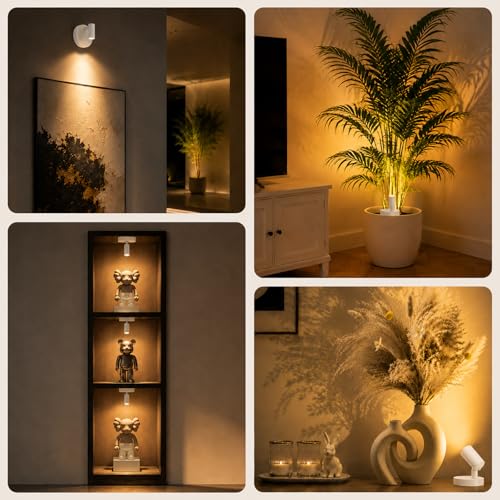 Spotlights Indoor with Remote, 5500Mah Rechargeable Picture Lights on Wall - color: White-5500mAh