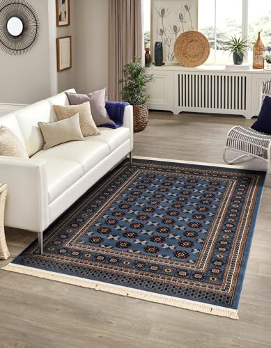 Rugs.com Bokhara Collection Rug – 2x3 Blue Medium-Pile Rug Perfect for Entryways, Kitchens, Breakfast Nooks, Accent Pieces - color: Blue, size: 2' x 3'