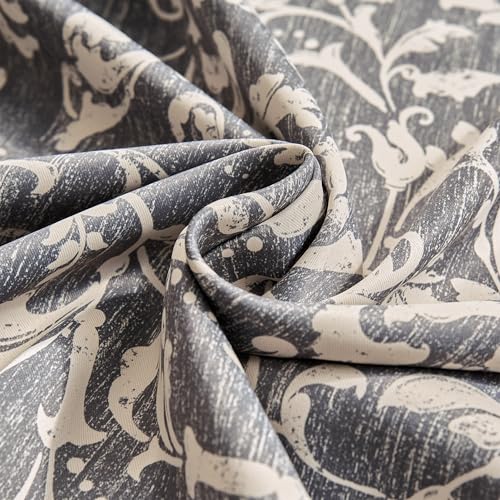 jinchan Blue Floral Curtians 63 Inch Room Darkening Grommet 2 Panels - color: *Dusty Blue, size: 50"W x 63"L (Pack of 2)