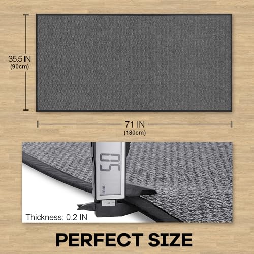 Hargiis Kitchen Rug, Rubber Non Slip Kitchen Rugs Washable, Absorbent Runner Mat for Floor, Machine Washable Standing Mats for in Front of Sink, Door, Laundry, Entryway, Hallway (Black, 71" × 35.5") - color: Black, size: 71" x 35.5"