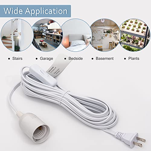 JACKYLED Extension Hanging Lantern Cord Cable 15Ft UL 1 Pack - style: 15Ft-White