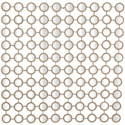 Deco 79 Metal Geometric Room Wall Mirror Entryway Mirror with Grid Pattern, Wall Mounted Mirror 40" x 2" x 40", Gold, 39 by 39"