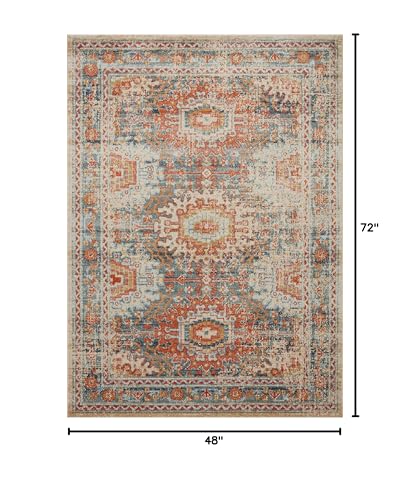 Loloi Jocelyn Mist/Multi 4'-0" x 6'-0" Accent Rug - color: Mist / Multi, size: 4' x 6' (Rectangular)