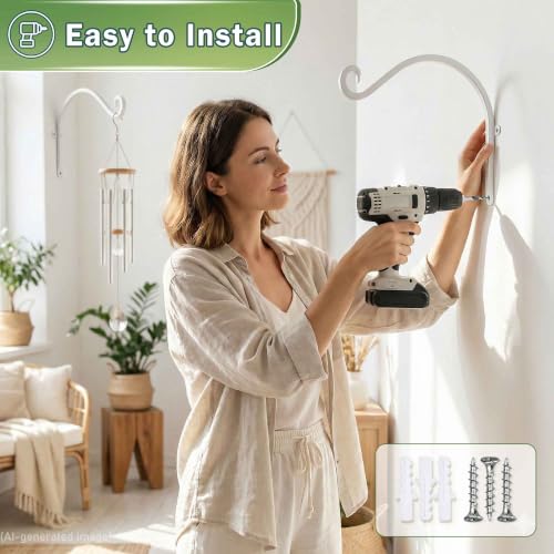 Heavy Duty Plant Bracket Outdoor: 12Inch 2 Pack Hanging Plant Hanger - size: 2W-12“2PCs