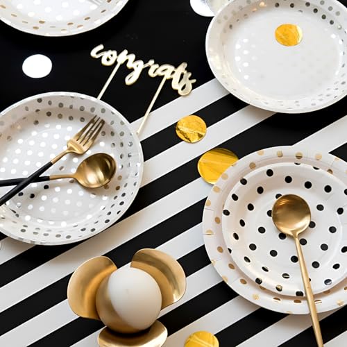 AmazingSpark Striped Table Runner Roll,Black,50' Long X 16" Wide - color: Black, size: 50' Long X 16" Wide