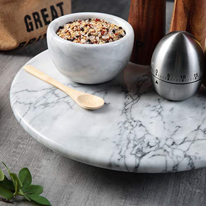 jalz jalz 12'' Marble Lazy Susan for Countertop Kitchen Turntable Storage Turner countertop Organizer Convenient Serving Rotation Spinning Tabletop Organizer Swiveling Serving Tray Revolving Platter