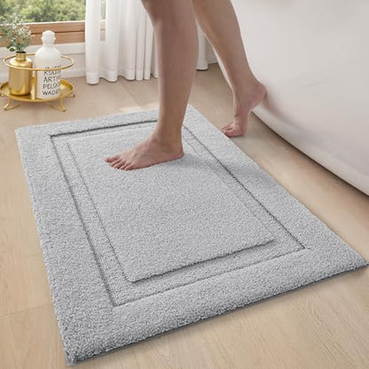 LUMI Ultra Soft Bathroom Rugs, Non Slip Bath Mat 20x32, Grey - color: Grey, size: 20" X 32"
