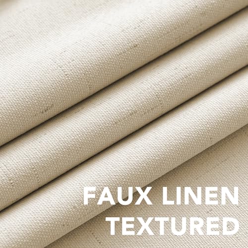 H.VERSAILTEX 100% Blackout Linen Curtains 54" L 2 Panels Bleached Sand - color: Bleached Sand, size: 42"W x 54"L (Pack of 2)
