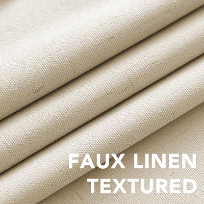 H.VERSAILTEX 100% Blackout Linen Curtains 54" L 2 Panels Bleached Sand - color: Bleached Sand, size: 42"W x 54"L (Pack of 2)