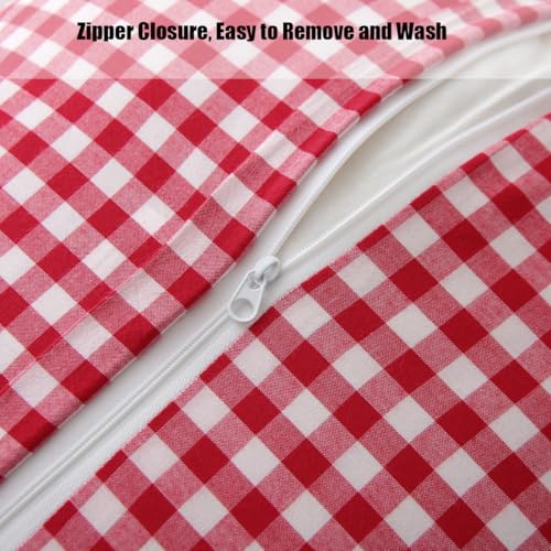 Mywinlle 2 Pack Red/White Plaid Gingham Throw Pillow Covers 18"x18" - color: Red Plaid, size: 18" x 18" (Pack of 2)