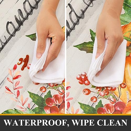 Pauwer Fall Pumpkin Kitchen Rugs Set of 2, Anti Fatigue Kitchen Mats - color: Grateful Blessed