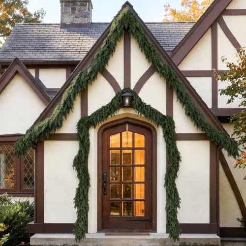 4PCS 9FT Christmas Cedar Garland Realistic Thick Soft Christmas Decorations - color: Green, size: 9 ft