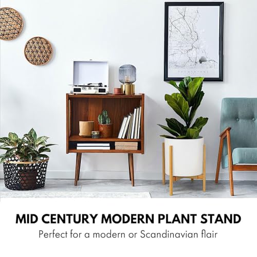 Fox & Fern Large Adjustable Plant Stand Indoor, Bamboo Stand, 11 - 15 Inch - color: Bamboo, size: 11 - 15 Inch