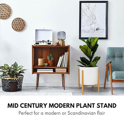 Fox & Fern Large Adjustable Plant Stand Indoor, Bamboo Stand, 11 - 15 Inch - color: Bamboo, size: 11 - 15 Inch