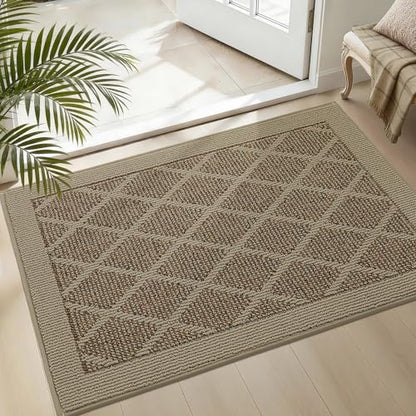 COSY HOMEER Non-Slip Door Mat 24"x36",Entryway Rugs Low Profile,Beige - color: Beige, size: 3' x 2' (Rectangular)