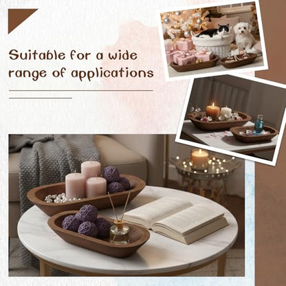 Nuogo 10 Pack 12.5/8.5 Inches Wooden Dough Bowls Bulk Rustic Bowls, Brown - color: Brown, size: 12.5 and 8.5 Inches