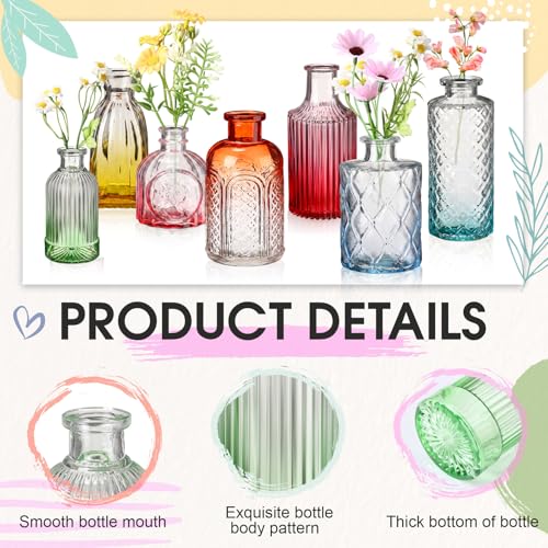 Yaomiao 30 Pcs Glass Bud Vases Centerpieces, Color Gradient Series - color: Color Gradient Series