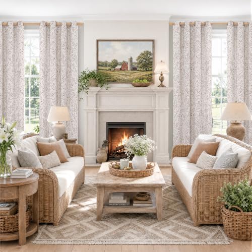 BGment Mocha Linen Curtains for Living Room 84 Inch Length 2 Panels - color: Mocha, size: 52"W x 84"L (Pack of 2)