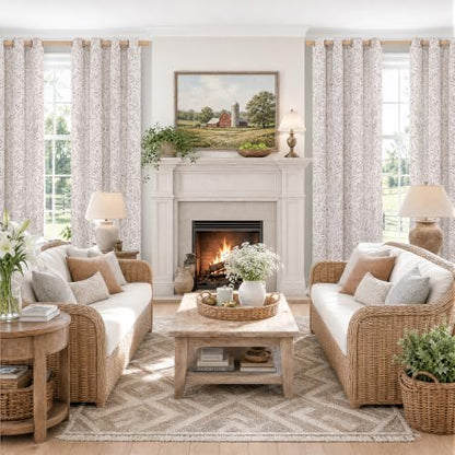 BGment Mocha Linen Curtains for Living Room 84 Inch Length 2 Panels - color: Mocha, size: 52"W x 84"L (Pack of 2)