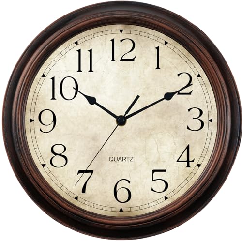 KECYET Wall Clocks Battery Operated Silent Small Vintage for Kitchen - color: C_light Bronze, size: 8.5 Inch