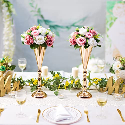 Flower Centerpieces Wedding Tables: Dusty Rose & White, 2 Packs - color: Dusty Rose & White