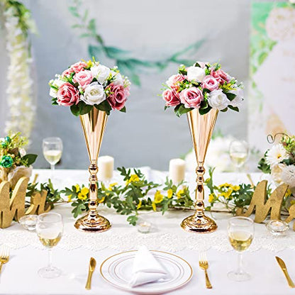 Flower Centerpieces Wedding Tables: Dusty Rose & White, 2 Packs - color: Dusty Rose & White