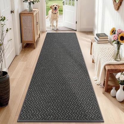 COSY HOMEER Hallway Runner Rugs Non-Slip Washable 2'7"x10' Dark Grey - color: Dark Grey, size: 2'7" x 10'