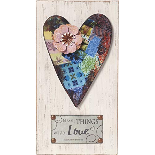 Precious Moments Farmhouse Decor Do Small Things with Great Love Wood/Metal Wall Plaque 189912, Multicolor - style: 3D Heart Wall Plaque