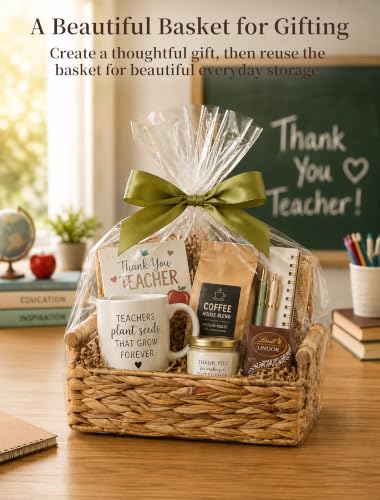 Wicker Basket, Large Basket for Gift Baskets Empty, 10.2x7.9x4in - color: Natural, size: Small