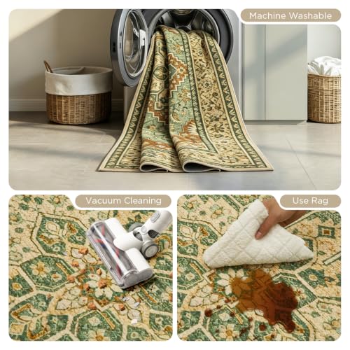 Joydeco Area Rugs 8x10 for Living Room Bedroom, Large Dining Room Rug - color: Brown&brick&green, size: 8' x 10' (Rectangular)