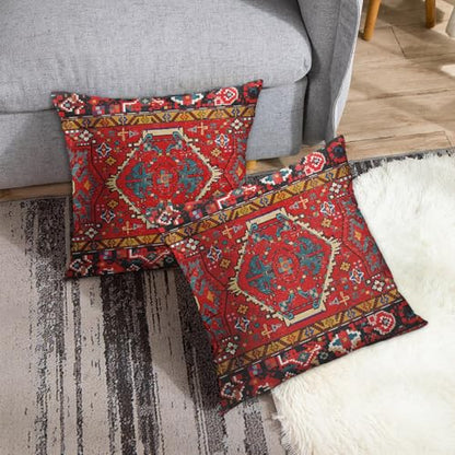 Britimes Throw Pillow Covers Set of 2, 20 x 20 Inch, Aztec Tribal Red - color: Ethnic Tribal 7, size: 20" x 20" (Pack of 2)