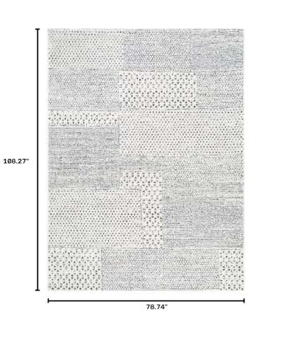 Livabliss x Galey Alix Architect III Modern Geometric Area Rug, 6'7" x 9' (7' x 9'), Gray/Black - color: Gray/Black, size: 6'7" x 9' (Rectangular)