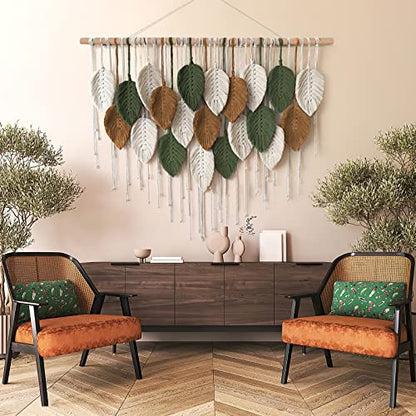 Large Macrame Wall Hanging Boho Woven Tapestry Chic Home Decor Wall Art - color: 39"W x 29.5"L