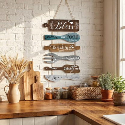 Wall Art Decor, Wooden, for Kitchen Dining Room, Farmhouse Rustic - style: Kitchen