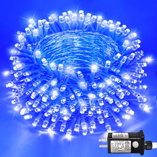 82FT 250 LED String Lights Indoor, Blue Christmas Lights Outdoor - color: Blue, size: 82FT 250LED