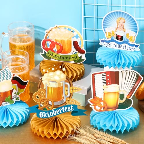 10Pcs Oktoberfest Honeycomb Centerpieces Bavarian Party Table Decor - style: Oktoberfest Style
