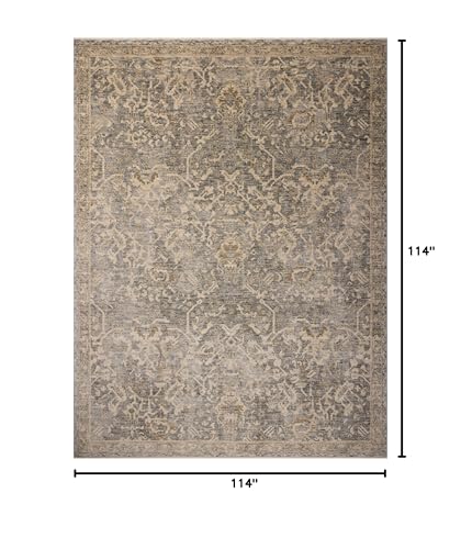 Loloi Magnolia Home Junie Blue/Natural 9'-6" x 9'-6" Round Area Rug - color: Blue / Natural, size: 9'6" (Round)