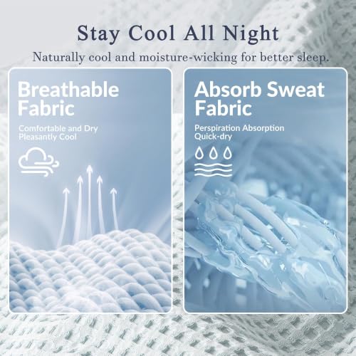 Exclusivo Mezcla 100% Cotton Blanket Twin Size for Bed, Ice Blue - color: Ice Blue, size: Twin (60" x 80")