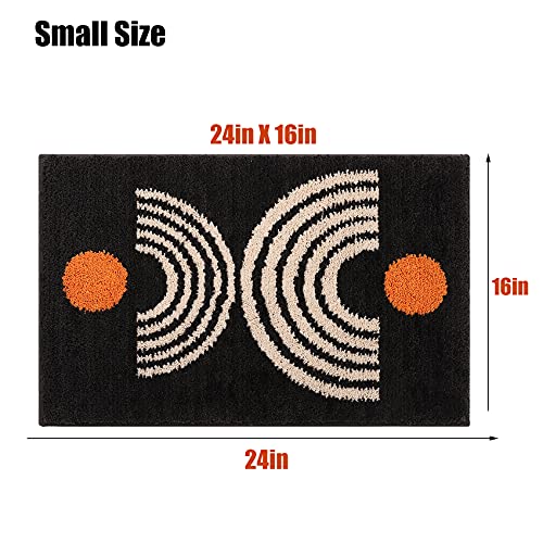 Boho Bathroom Rugs Non-Slip Abstract Bath Rugs Microfiber Cute Mat Black Washable for Tube/Washbasin/Toilet (Black-Music, 20"X32") - color: Black-music, size: 1'8" x 2'8" (Oblong)
