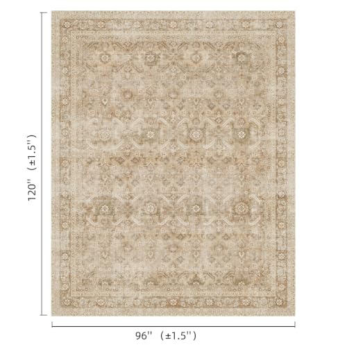 Washable 8x10 Area Rugs for Living Room Bedroom, Brown/Taupe - color: Brown/Taupe, size: 8' x 10' (Rectangular)