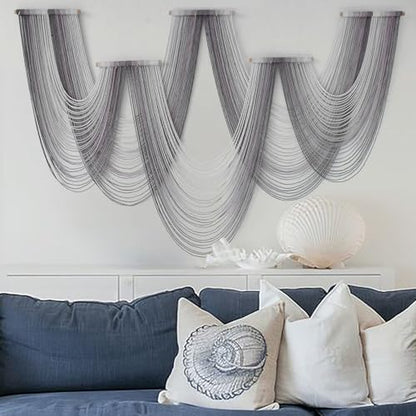 IOWER Macrame Wall Hanging Dip Dyed Purple Tapestry Fiber Art Boho Decor - color: Grey Purple
