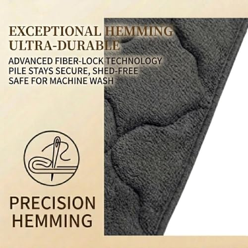 Thick Memory Foam Bath Mat, Absorbent Kitchen Shower Floor Rug, Dark Gray - color: Dark Gray