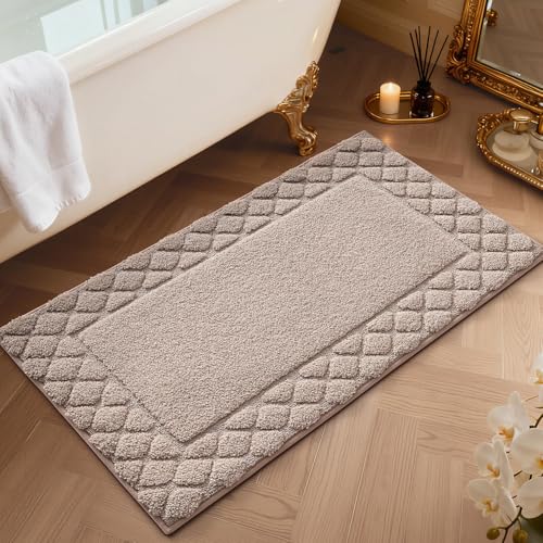 LUMI Bathroom Rugs 24x36, Non Slip Bath Mats, Absorbent Quick Dry, Brown - size: 24"x36"
