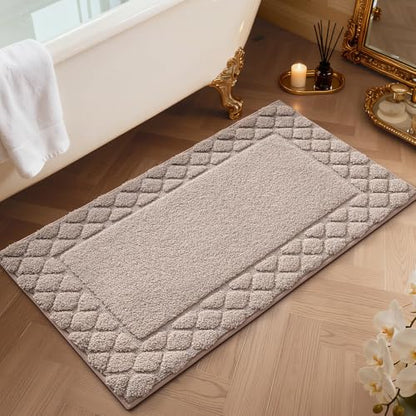 LUMI Bathroom Rugs 24x36, Non Slip Bath Mats, Absorbent Quick Dry, Brown - size: 24"x36"